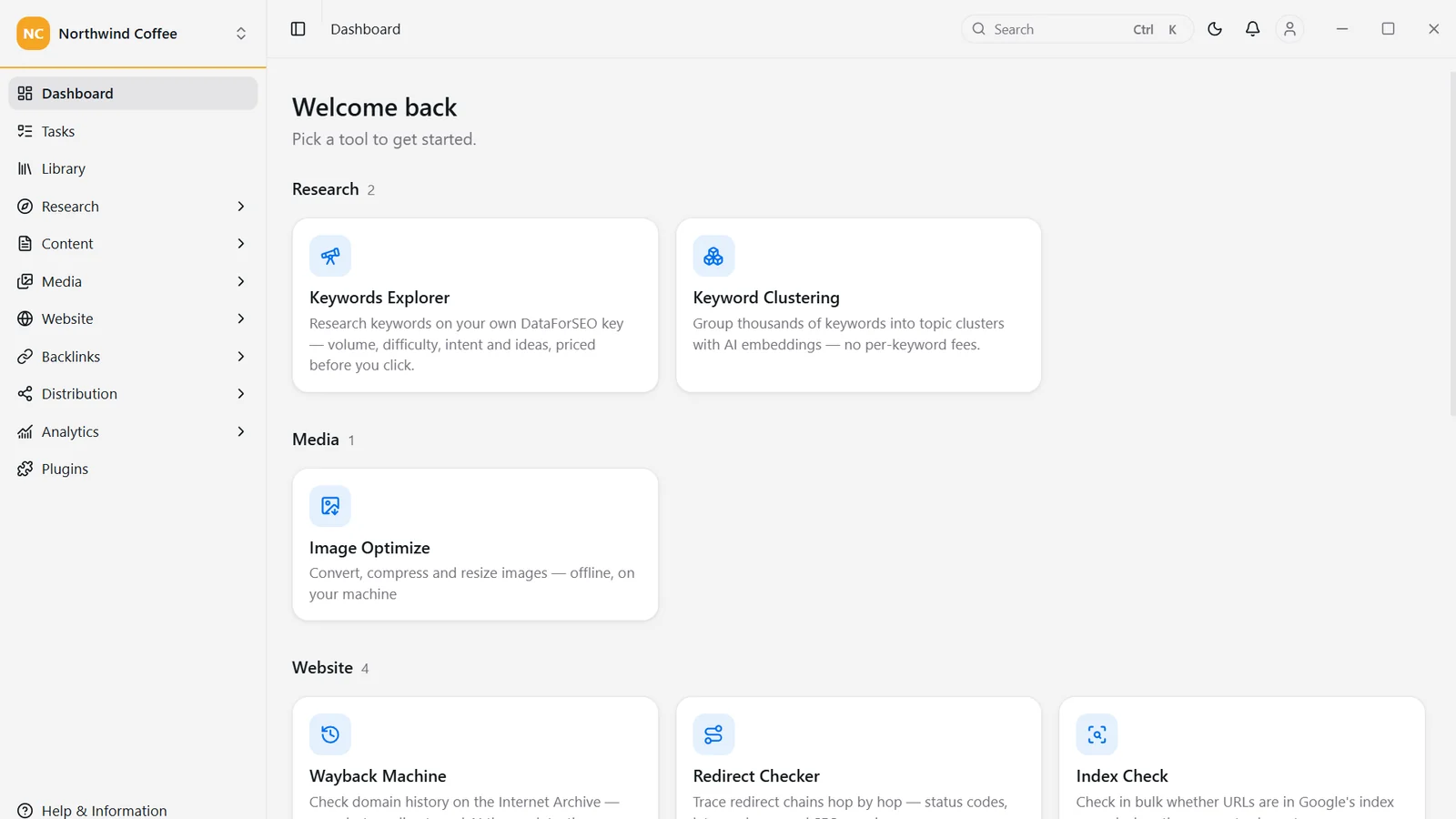 The 1Scout Marketing dashboard